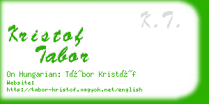 kristof tabor business card